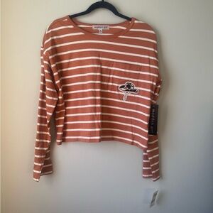 Madden Girl Orange and White Western Striped Top